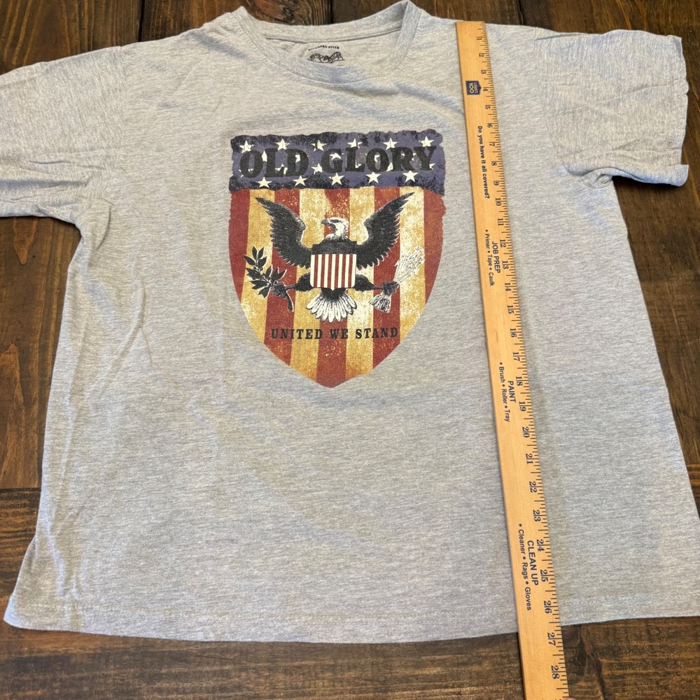 Buckhorn River Mens Old Glory Eagle Graphic Tee Grey Short Sleeve XL - Picture 4 of 6